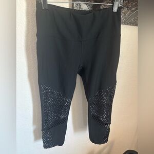 RBX Black Leggings with Mesh Detail size medium